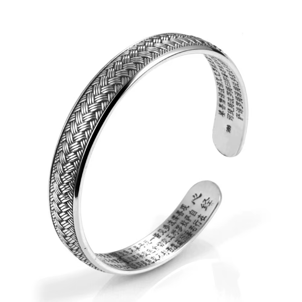 Bracelets noirs tissés en argent Sterling 925 pour femmes