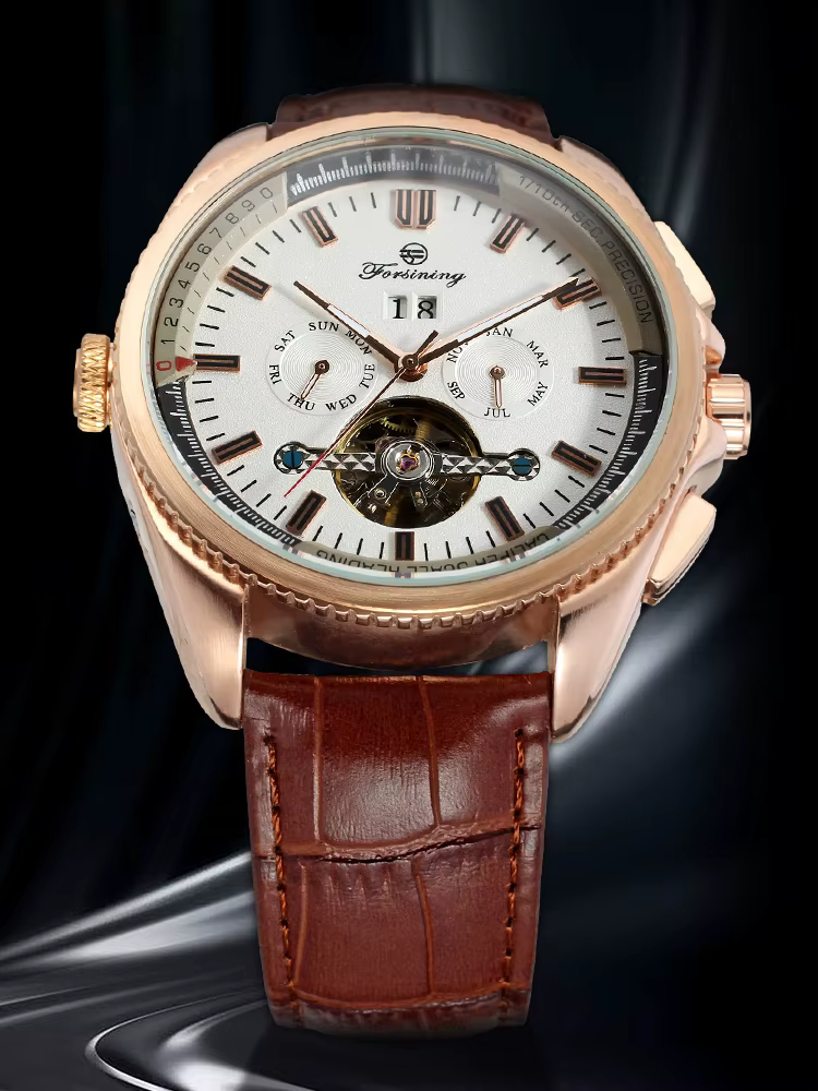 FORSINING Original luxe chronographe hommes montres Date mouvement automatique