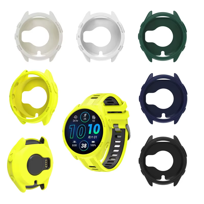 Soft Silicone Cover Case Screen Protector For Garmin Forerunner 965 Watch