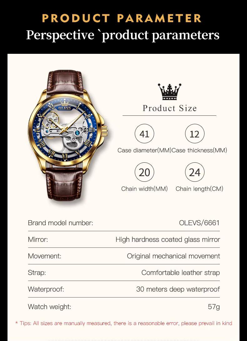 OLEVS 6661 entièrement Transparent squelette volant automatique mécanique montre pour hommes bracelet en cuir marque de luxe Original homme montre-bracelet