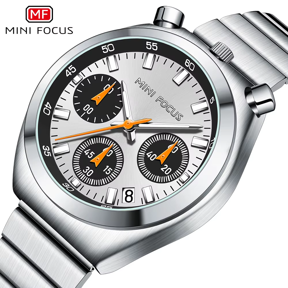 MINI FOCUS Montres pour femmes tendance Marque haut de gamme Luxe Multifonction Cadran Bracelet en acier inoxydable
