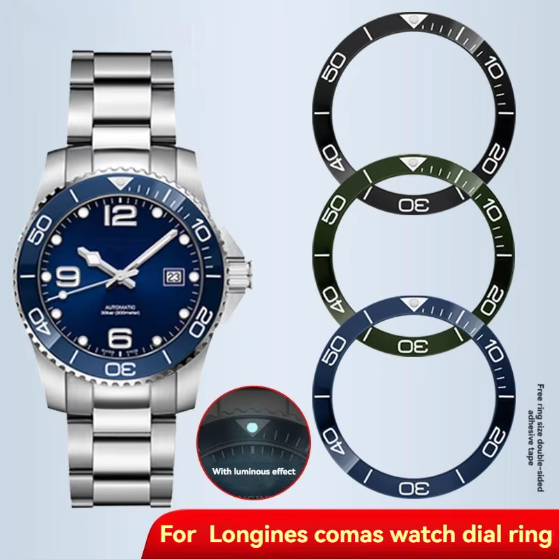 Pour Longines HydroConquest L3.781 remplacement d'insertion de lunette en céramique-montre pour hommes 41mm/43mm/44mm