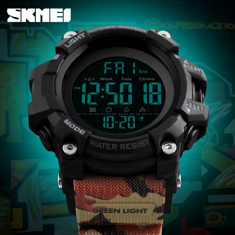 SKMEI 1384 montre électronique de Sport étanche pour hommes montres-bracelets numériques militaires