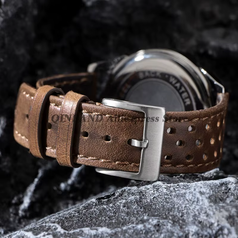 Pour Seiko pour Omega 18/20/22mm Bracelet de montre en cire d'huile Vintage