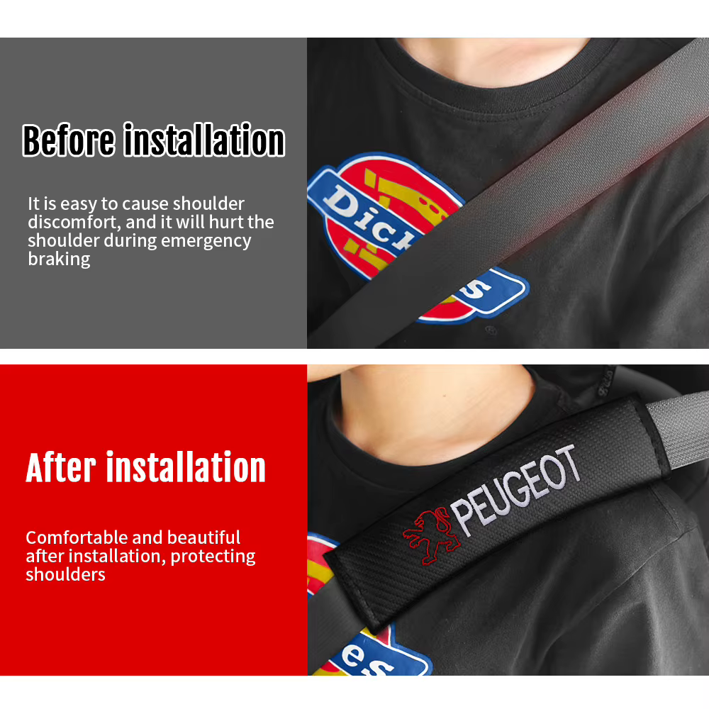 Ceinture de sécurité en cuir PU pour voiture, Protection des épaules, accessoires d'intérieur automobile pour Peugeot 208 308 207 107 508 607 106 406 407 307 206
