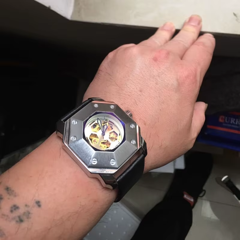 DUGARY montre mécanique automatique conception de football creux étanche pour hommes mode montre-bracelet lumineuse Relogio Masculino horloge
