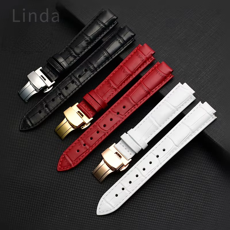 Bracelet de montre en cuir véritable pour homme et femme