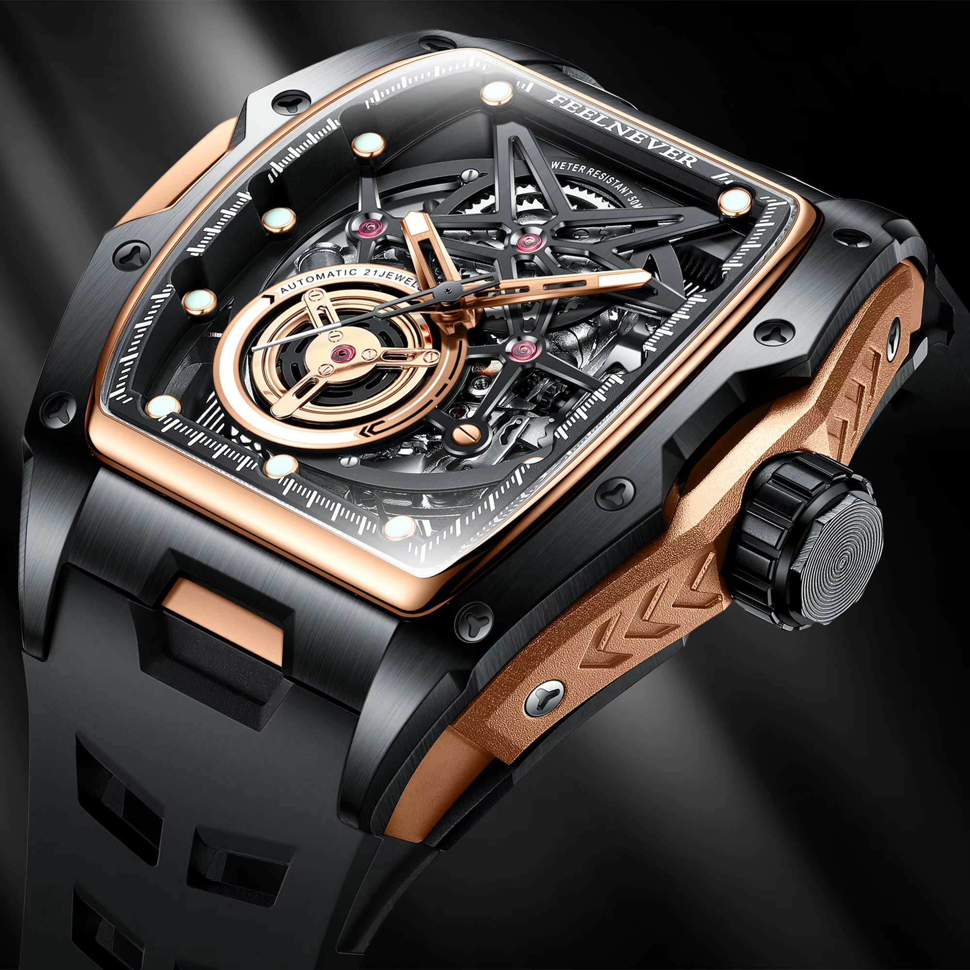 Hollow Tourbillon montres pour hommes montre automatique de luxe