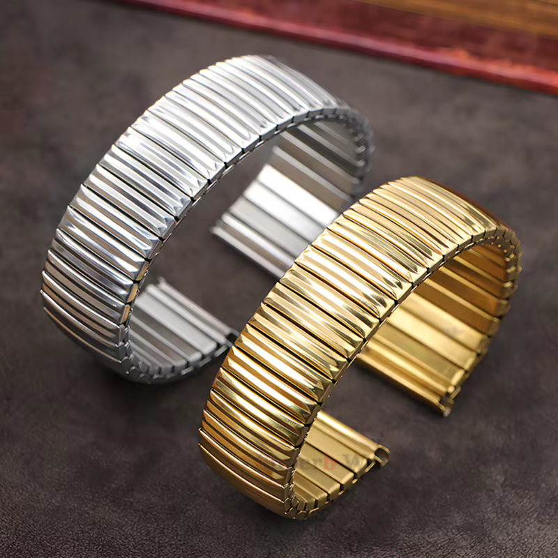 Bracelet de montre élastique extensible en acier inoxydable