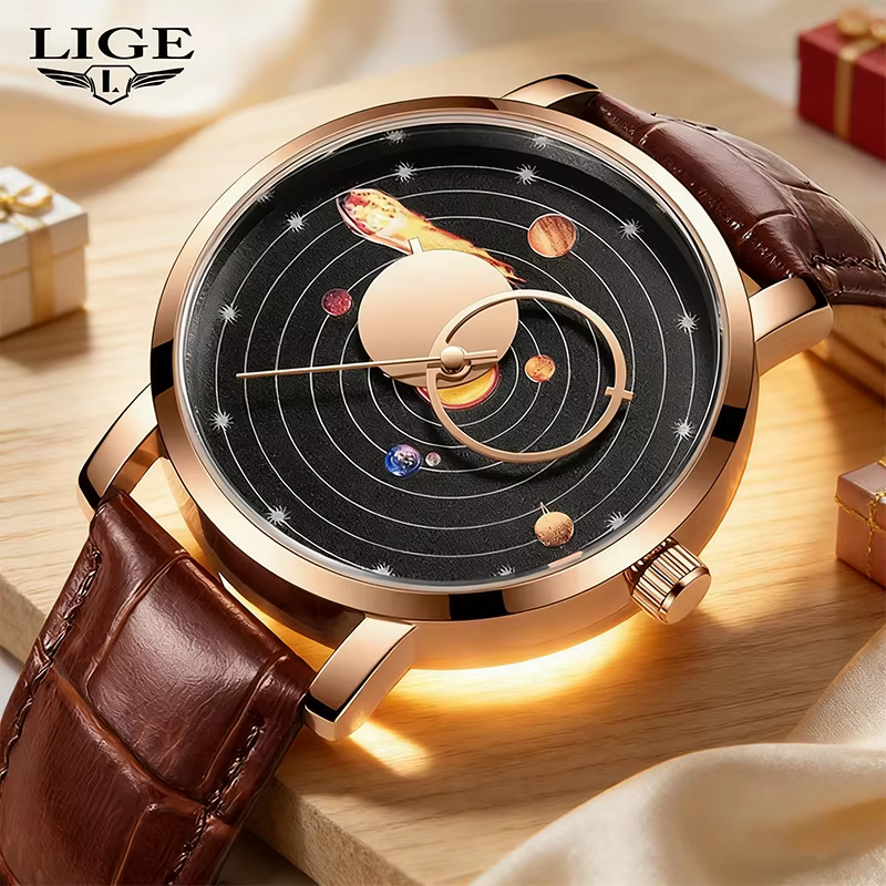 Nouvelle Montre Homme LIGE 2026 de Luxe Décontractée Tendance à Quartz pour Cadeaux