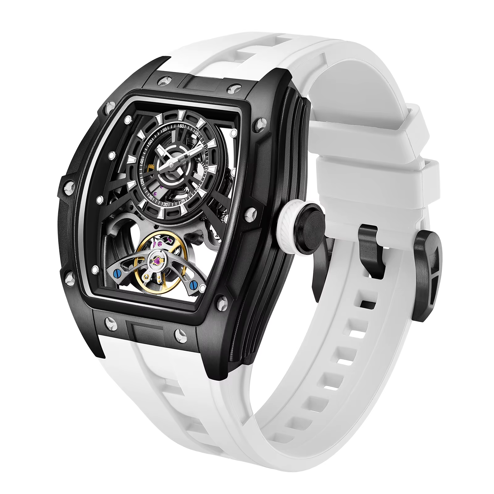 CHANCE – montre mécanique automatique pour hommes, boîtier en acier inoxydable, bracelet en silicone, mode, étanche, lumineuse