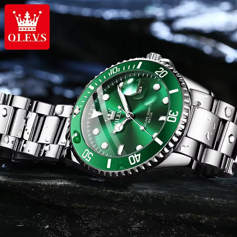 OLEVS montre à Quartz originale pour hommes en acier inoxydable étanche montres de sport mode luxe haut marque