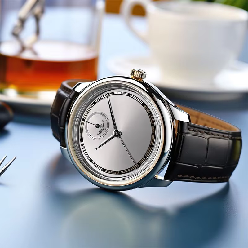 2025 nouvelle mode hommes d'affaires en cuir noir étanche montres à Quartz analogique montre-bracelet cadeau d'anniversaire