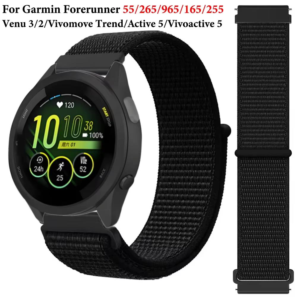 Sangle à boucle en nylon pour Garmin Forerunner 55