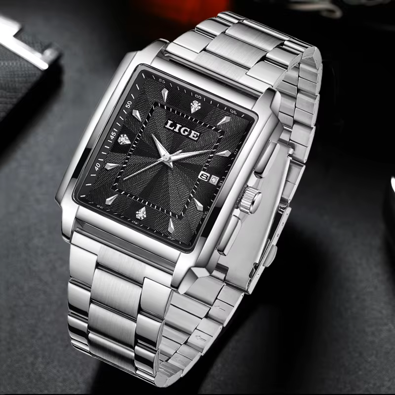 Relogio Masculino LIGE mode montre militaire hommes carré