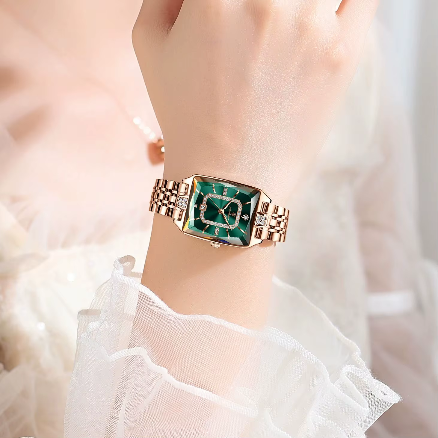POEDAGAR montre de luxe pour femme calendrier étanche haute qualité dames