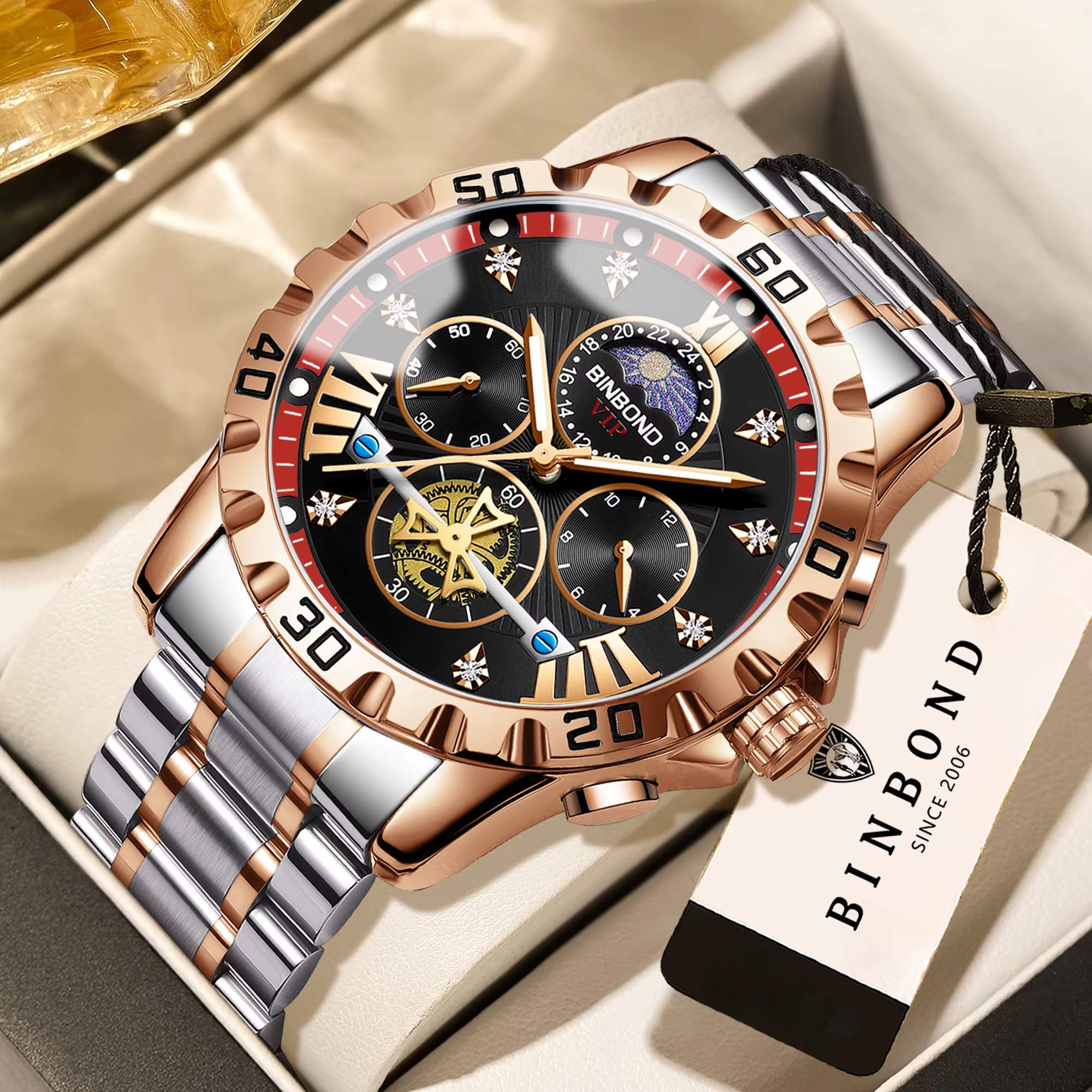 Montres à quartz BINBOND pour hommes