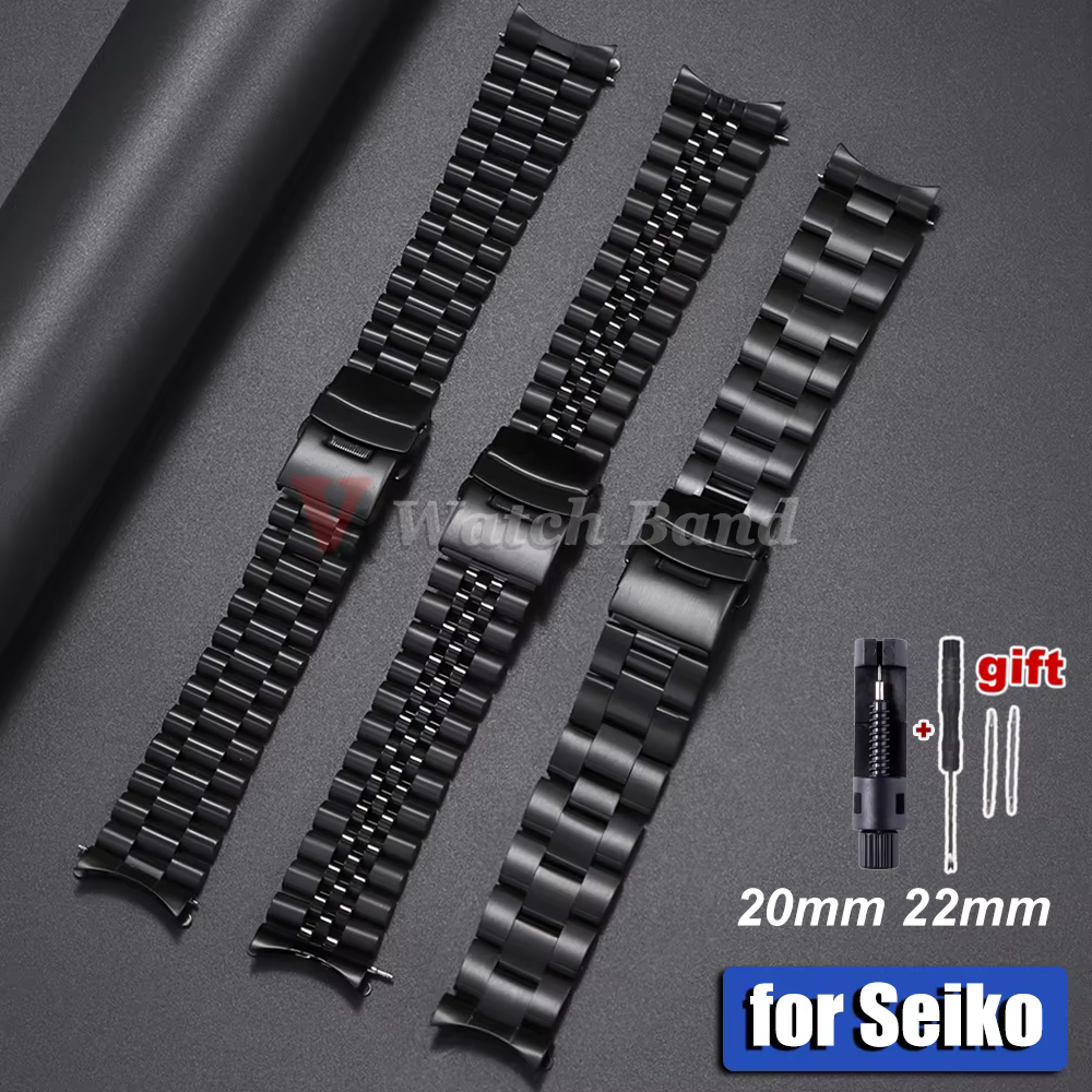 Bracelet de montre sport pour homme à extrémités courbes pour Seiko 5 SKX009/007