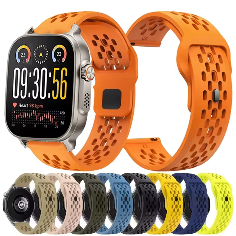 Bracelet en Silicone respirant de 22mm pour montre Realme 5