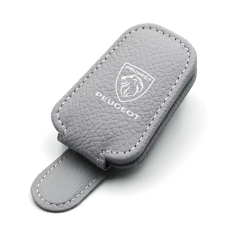 Clip de fixation pour lunettes de soleil en cuir pour pare-soleil de voiture, accessoires pour Peugeot 407 508 2008 5008 307 308 3008 206 207 208 107 205
