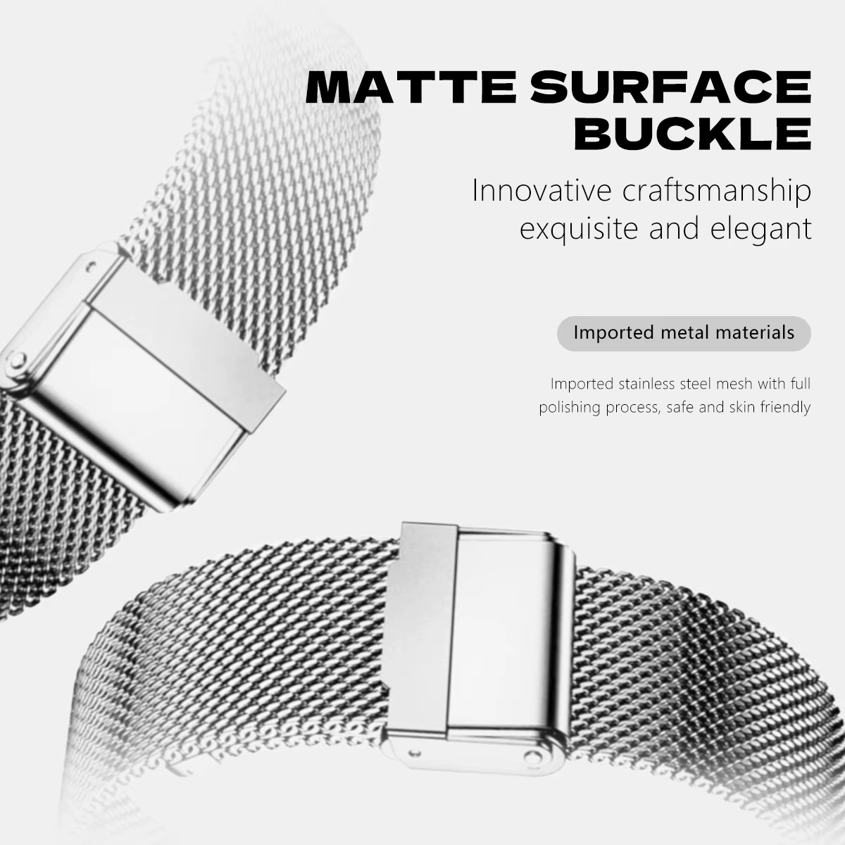 Bracelet de montre en maille milanaise en acier inoxydable