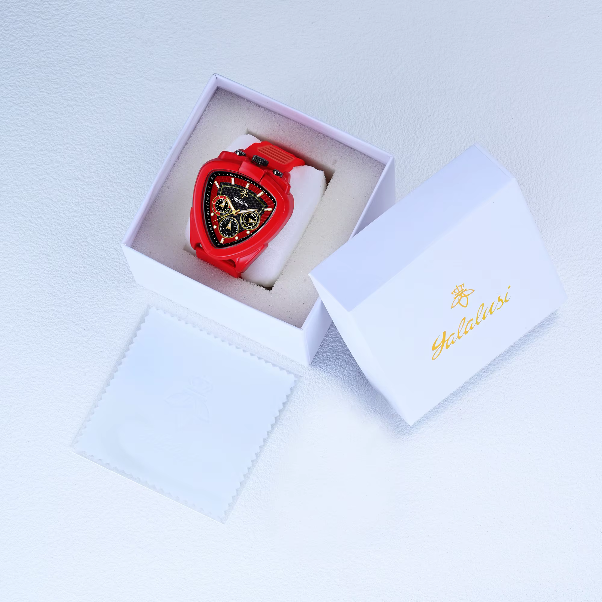 Montre pour homme YaLaLuSi : montre-bracelet à quartz résistante à l'eau avec cadran triangulaire