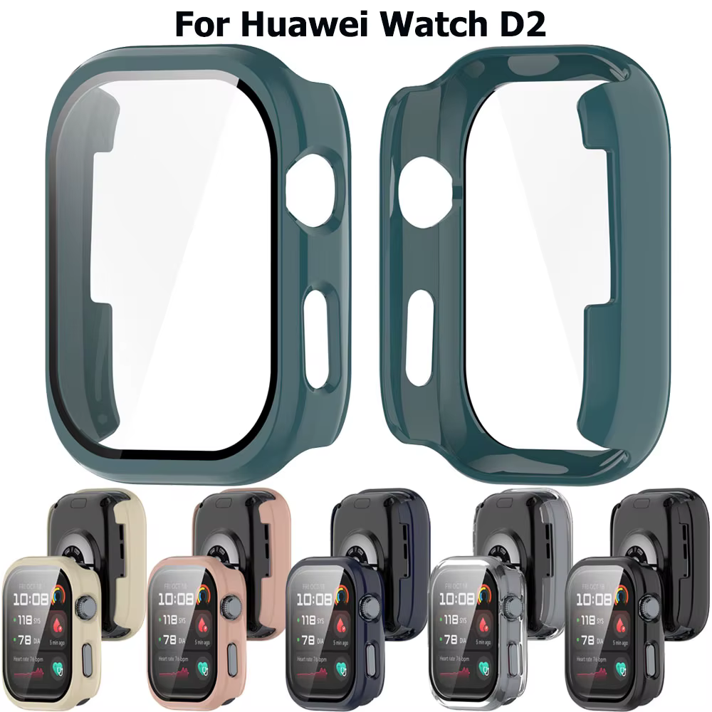 Boîtier de montre housse de protection pour Huawei Watch D2/D étuis à cadre PC dur avec Film de couverture en verre accessoires de coque