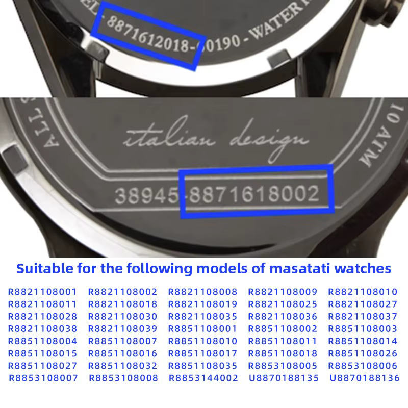 21mm 24mm bande bleue convexe pour Bracelet de montre en cuir Maserati hommes R882110025 R8821108039 Trident