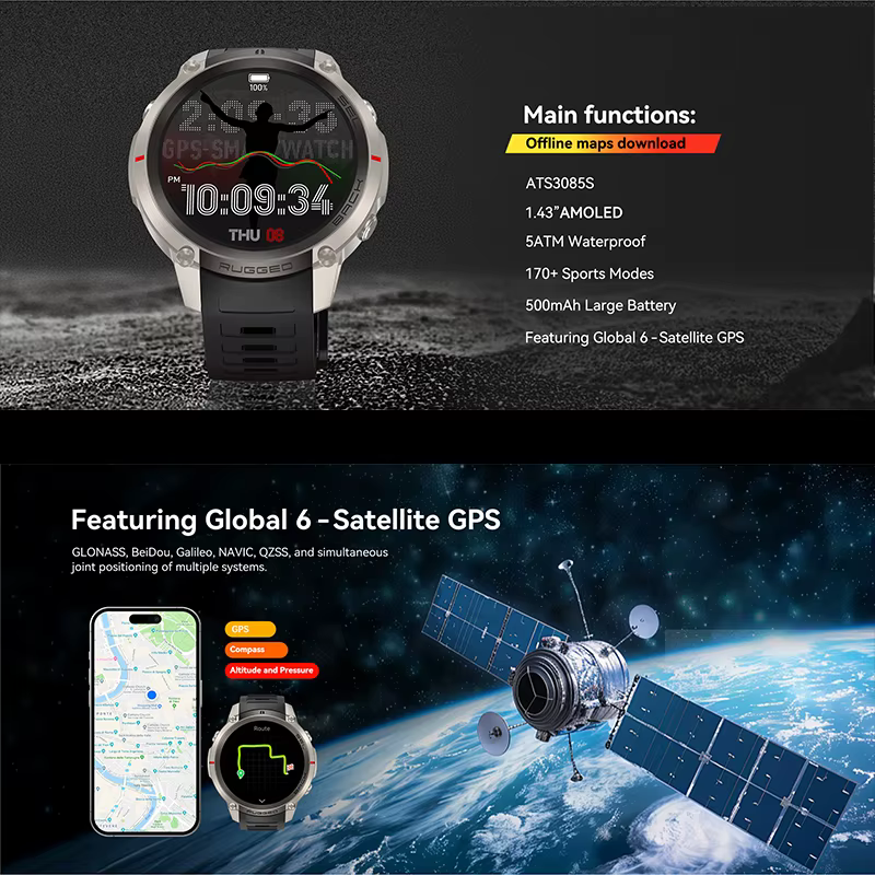 Nouvelle Montre Connectée Militaire GPS 2026