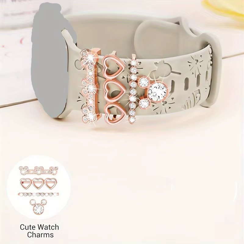 Adorables breloques de bracelet de montre sur le thème de la dessin animé et boucles décoratives pour une mise à niveau élégante de vêtements de poignet