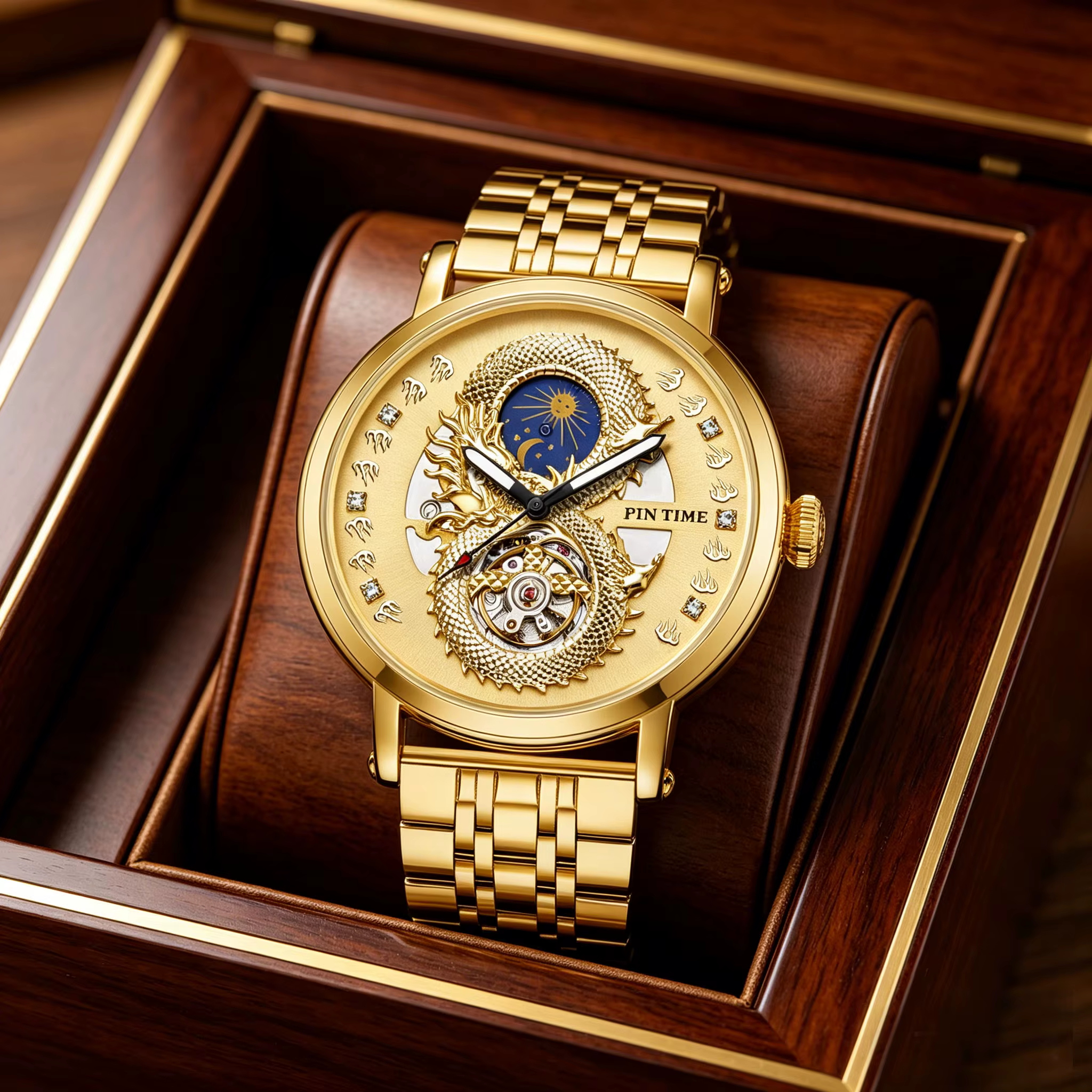 Montre Dragon Doré pour homme