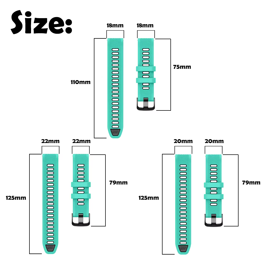 Bracelet de montre 18mm 20mm 22mm pour Garmin Forerunner 265 255 245 168 165 158 55 645