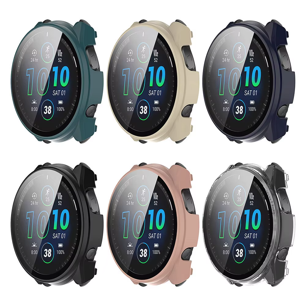PC + étui en verre pour Garmin Forerunner 255 255S 265 265S 965