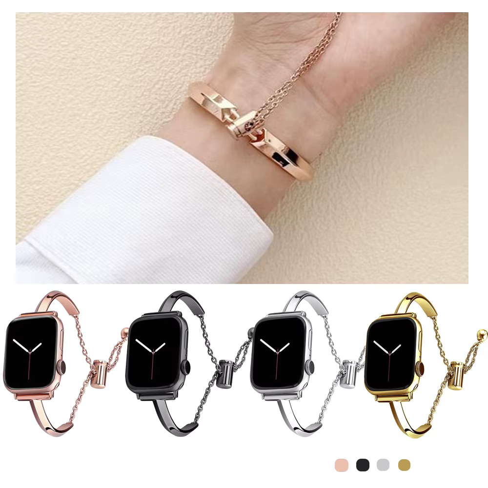 Bracelet à maillons en acier inoxydable pour Bracelet de montre Apple 6 7 8 SE 40mm 44mm 45mm 41mm 49mm, Bracelet mince pour femmes pour iWatch 5 4, accessoires