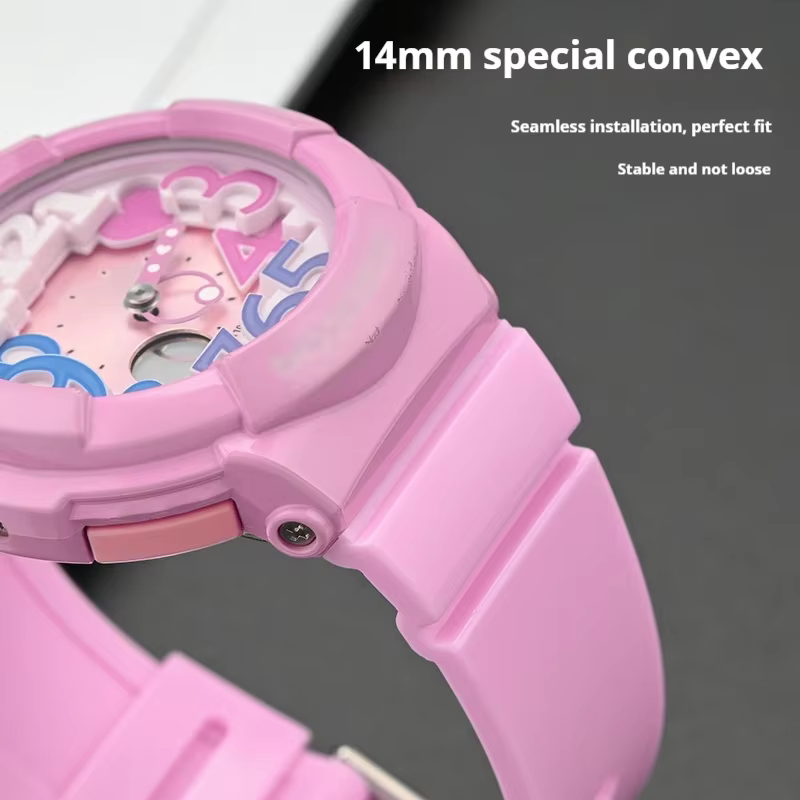 Bracelet en caoutchouc pour Casio Baby-G BGA-130/160/161 BGD-140/141 BGD-5000 14mm hommes femmes Sport étanche remplacer