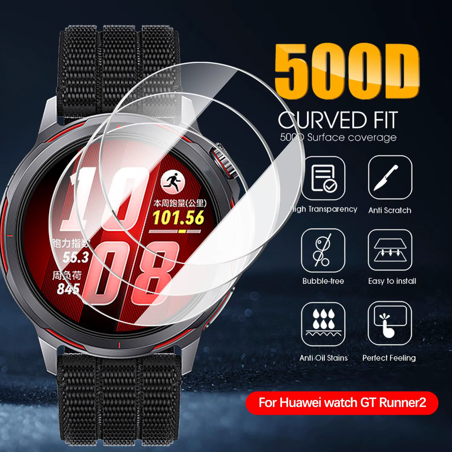 Protecteur d'écran transparent pour Huawei Watch GT Runner 2 Runner2