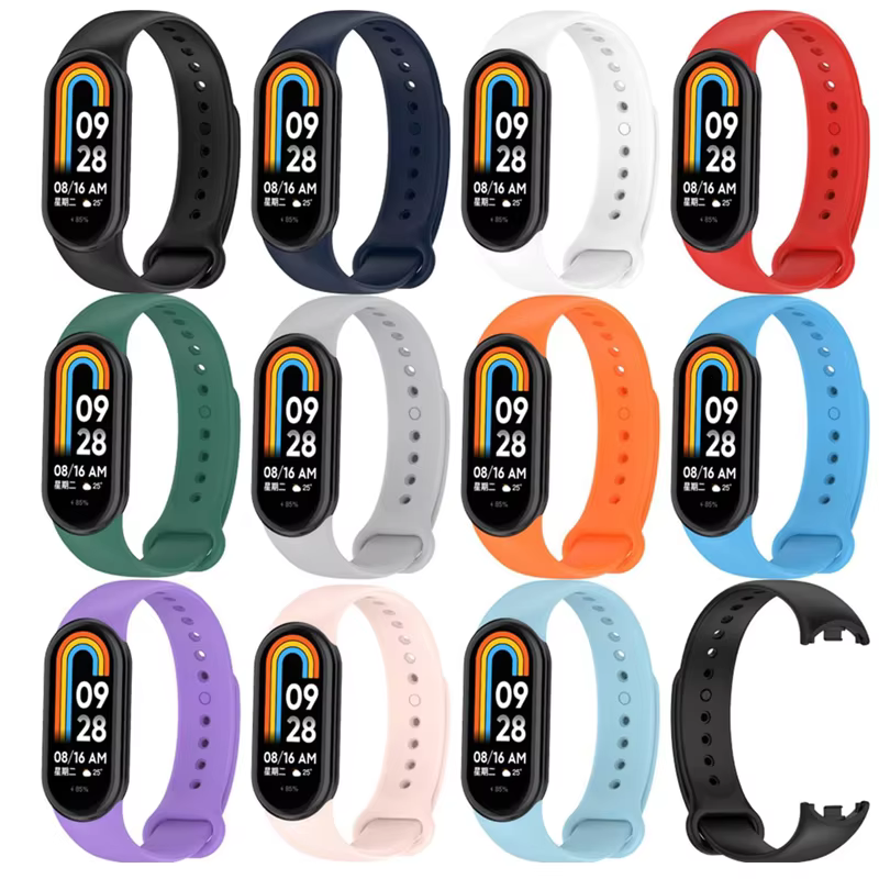 Bracelets de montre de Sport pour Xiaomi Mi band 8-9 NFC remplacement miband9/8 Bracelet en silicone