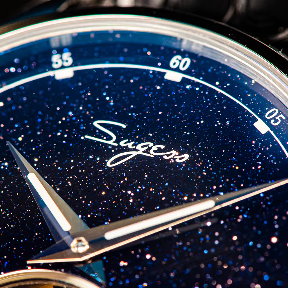 Sugess Tourbillon mouvement montre hommes de luxe mécanique montre-bracelet véritable pierre bleue Glamour maître