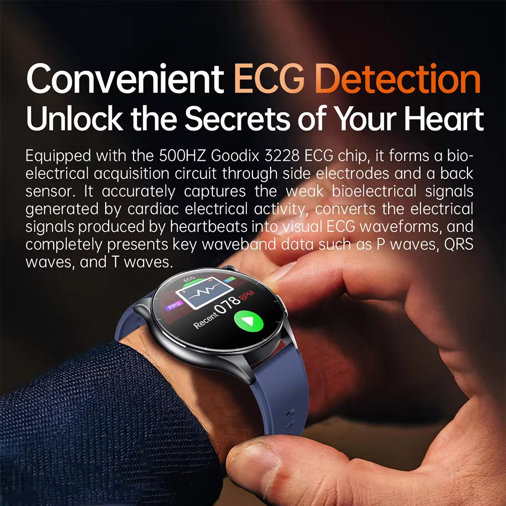 2025 nouvelle analyse de santé ECG + PPG montre intelligente graisse corporelle acide urique pression artérielle traqueur de fréquence cardiaque NFC Smartwatch pour Android IOS