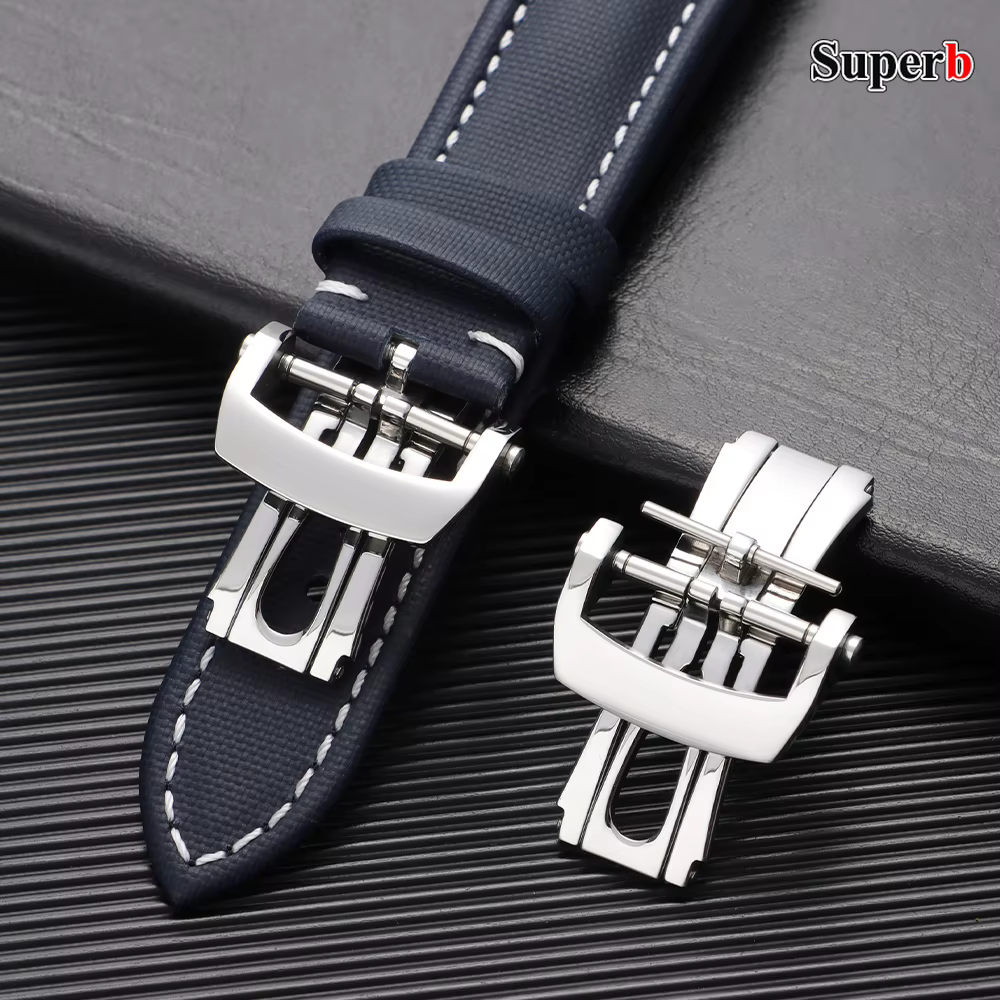 Bracelet de montre de 20 mm en acier inoxydable avec boucle déployante à ressort