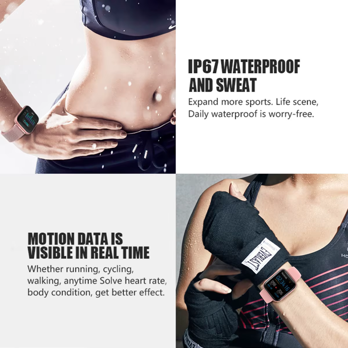 Montre intelligente de sport étanche pour femme