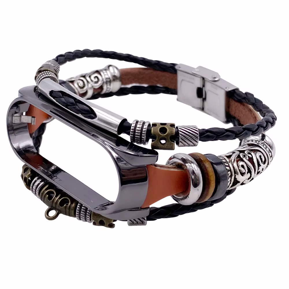 FIFATA Pour Xiaomi Mi Band 7/6/5 Vintage Bracelet Montre Intelligente