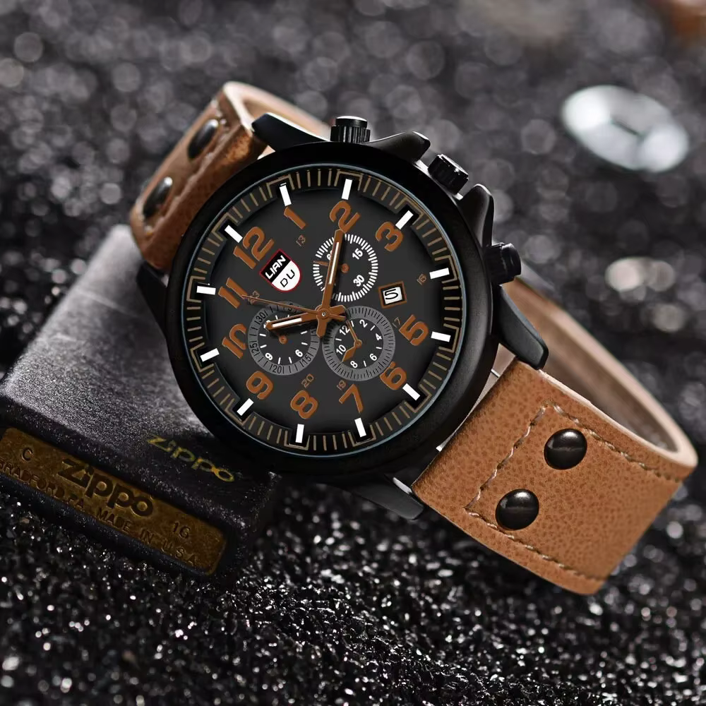 Montre de marque de luxe hommes montres de sport en cuir