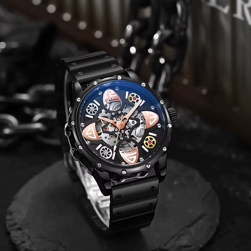 DULUNWE – montre squelette automatique pour hommes