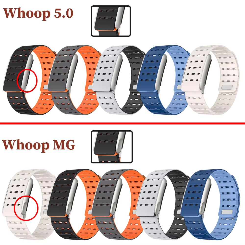 Bracelet en silicone à tête métallique pour Whoop 5.0