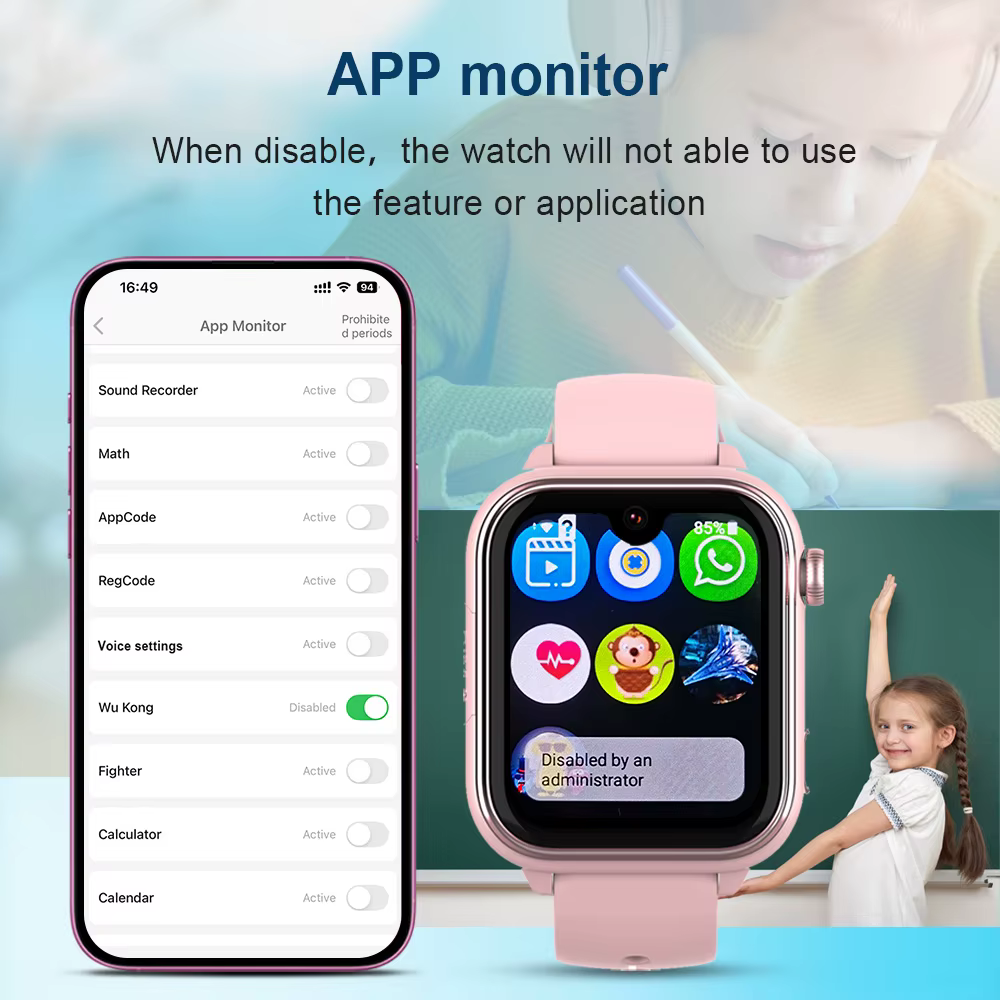 Wonlex KT37 enfants montre intelligente AI Assistant vocal GPS WiFi localisation Tracker 4G appel vidéo APP moniteur