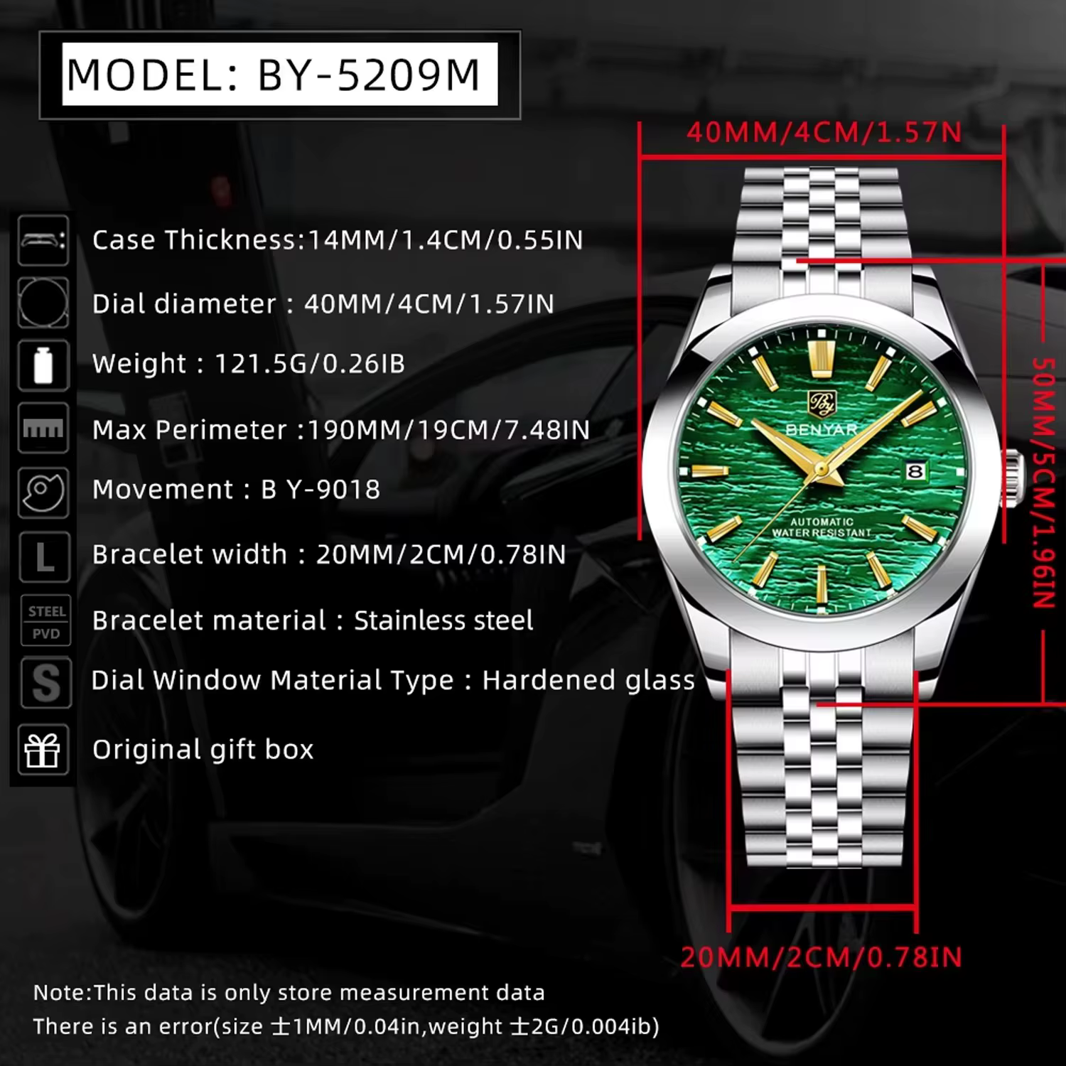 BENYAR hommes montres haut de gamme de luxe homme