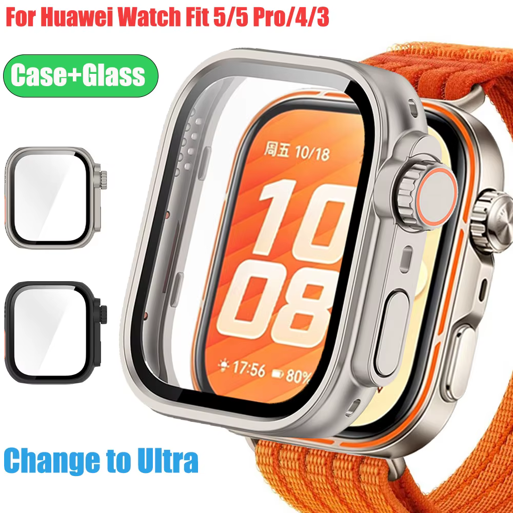 Boîtier PC haut de gamme + verre pour Huawei Watch Fit 5/5 Pro