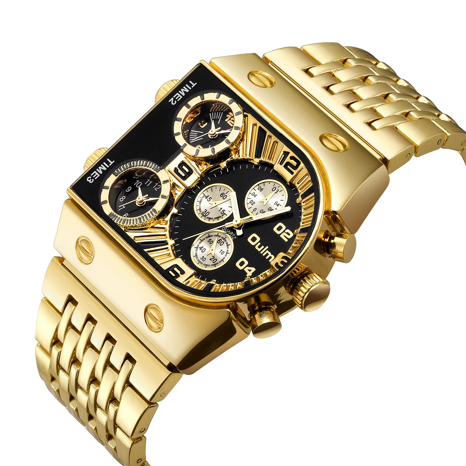 Montre Oulm de luxe multi fuseaux horaires pour homme