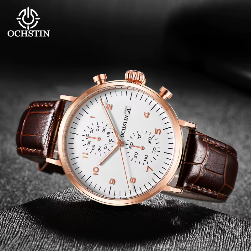 Ochstin prominente affaires haut de gamme nouvelle mode montres multi-fonctionnel mouvement à quartz étanche hommes cadeau wirstwatch